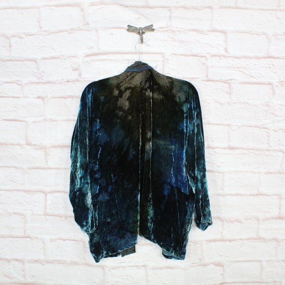 *Womens Blue Cotton Polyester Blend Reversible Open Cardigan Size M - Picture 4 of 8